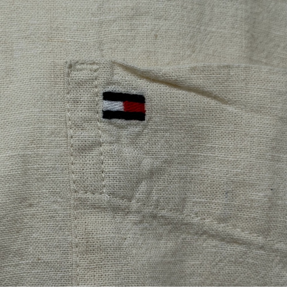 Tommy Hilfiger Cotton Linen Button Down Short Sleeve Shirt NWTags Size XXL - Picture 4 of 13